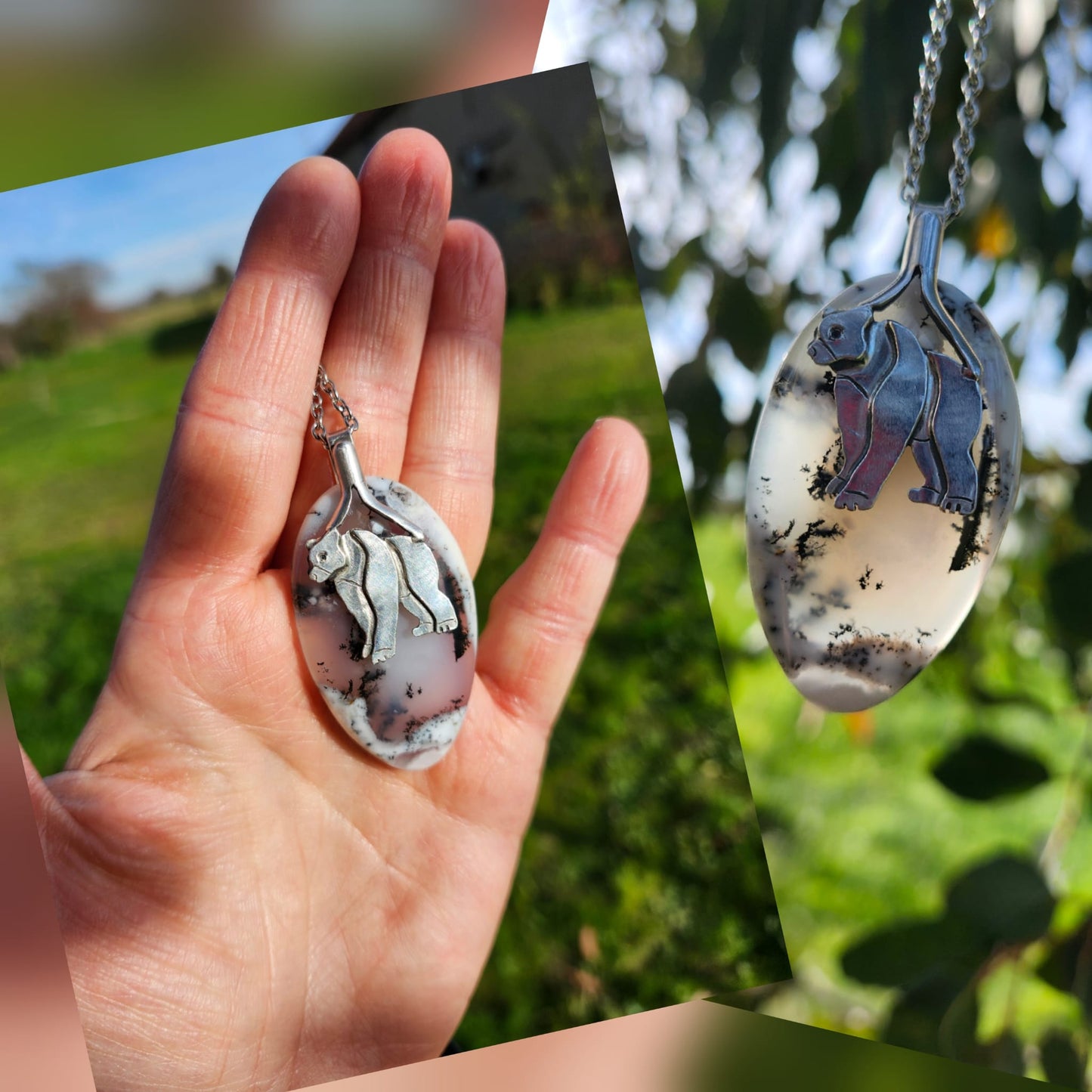 Les Gardiens de l’Hiver Ours polaire Agate Dendritique