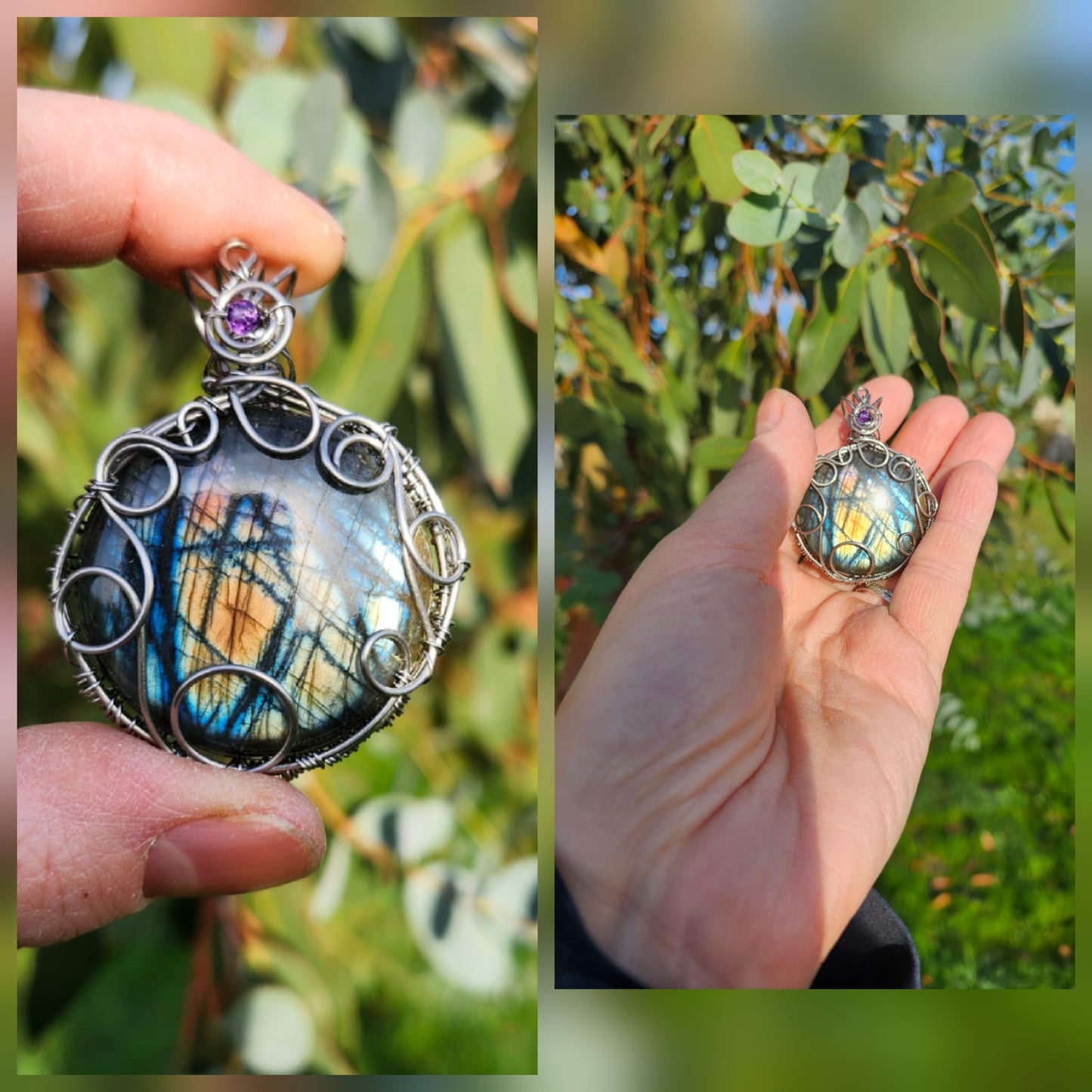 Étreinte Céleste Labradorite bleue